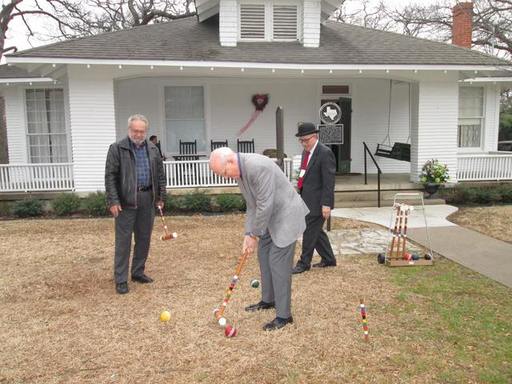 Croquet on the front lawn